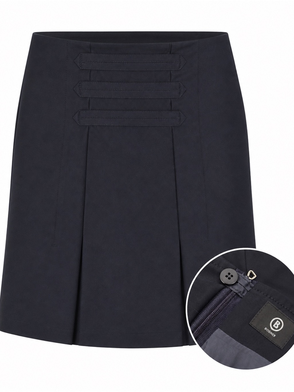 Bogner Navy A-Line Pleated Skirt Sz: 6 Women